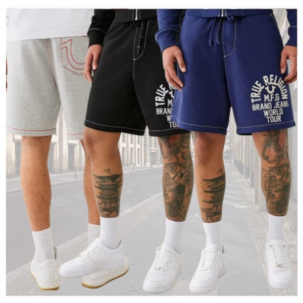 True Religion ★ 快適 ビッグ T スラブ スウェット ショーツ