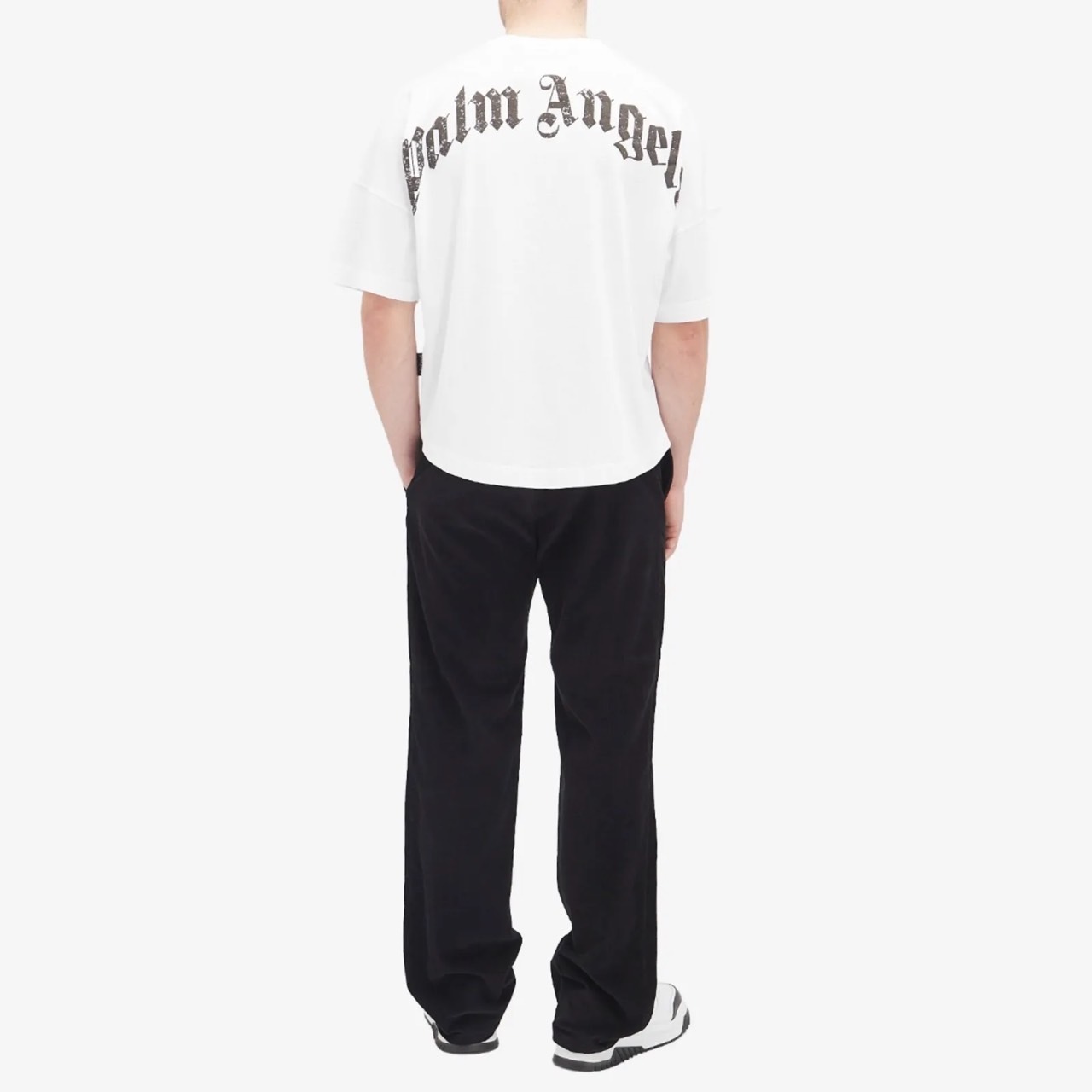【関税送料込み】PalmAngels カーブドロゴ クルーネック Tシャツ ☆Palm Angels☆ カーブドロゴ Tシャツ 関税送料込* (Palm