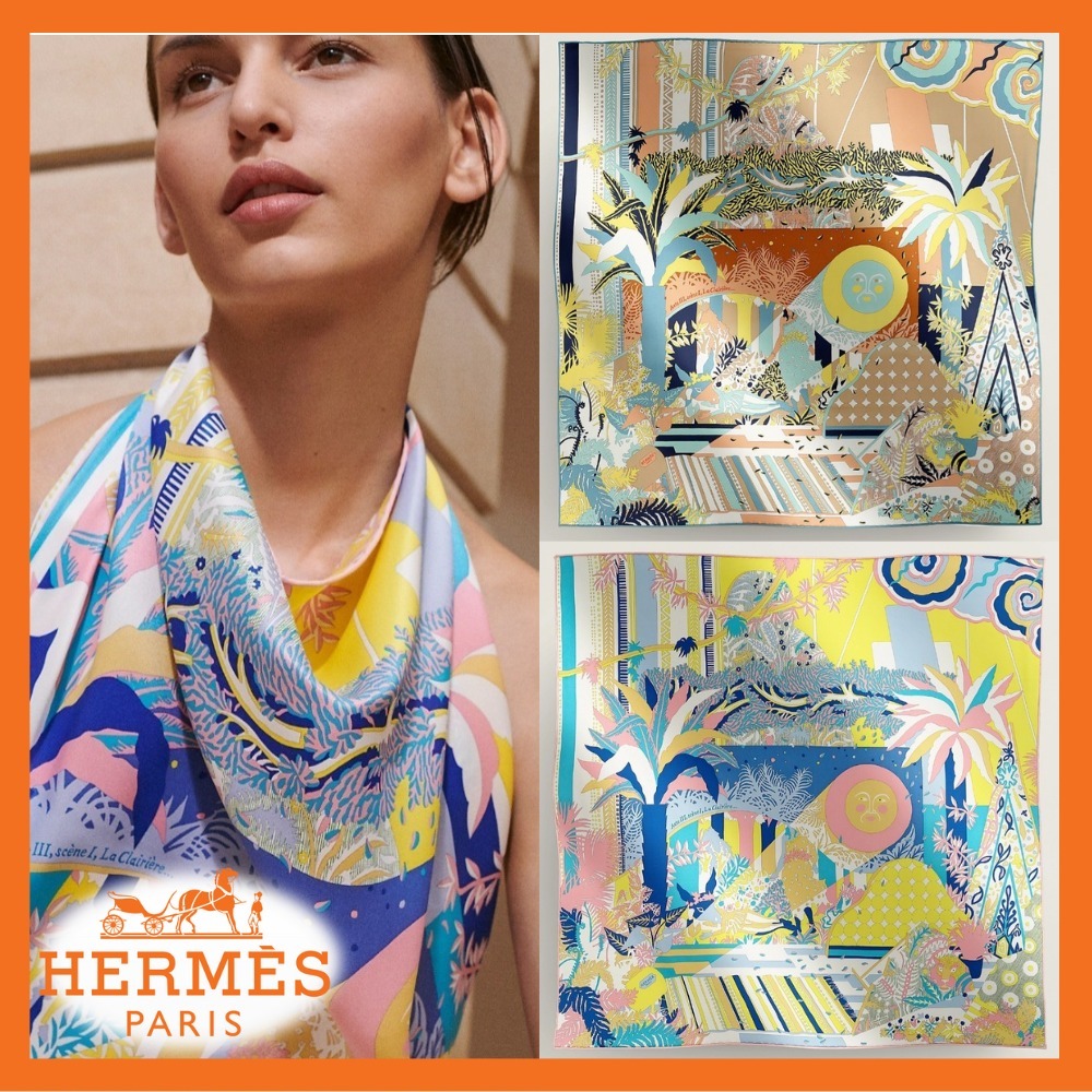 上品/可愛い♡【HERMES】カレ70森の空き地にてデコパージュ