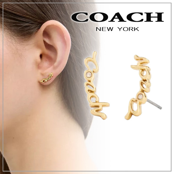 【COACH】コーチ コーチ スクリプト クローラー ピアス