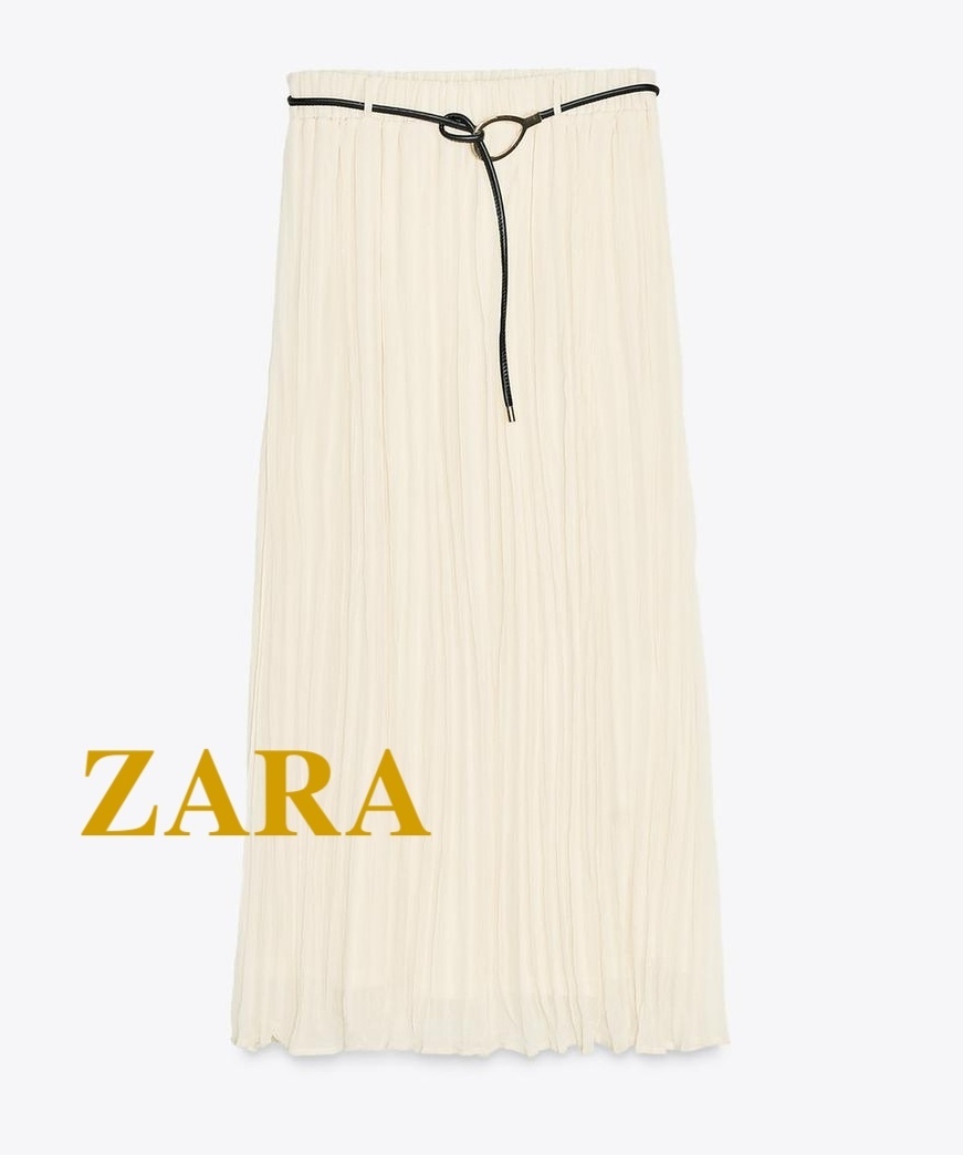 ☆ドイツ発*ZARA*新作*ソフトプリーツベルトスカート/EH☆