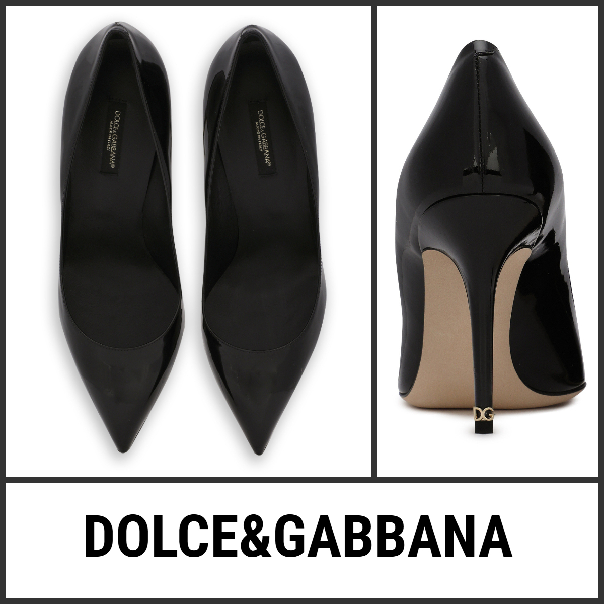【DOLCE&GABBANA】 D&G DGロゴ エナメル パンプス ミディアム