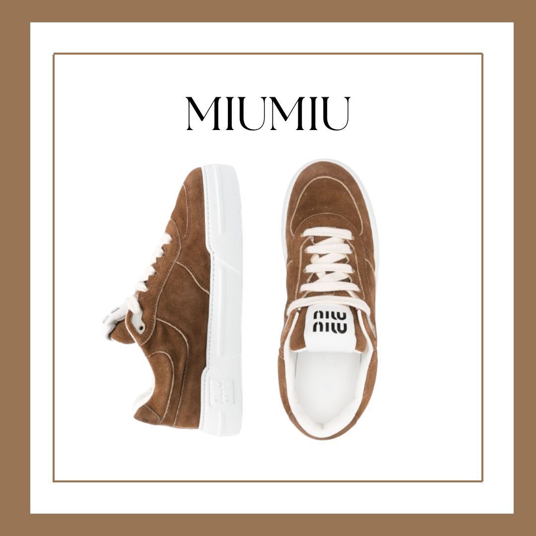 関税送料込み MIUMIUミュウミュウ スエードスニーカー