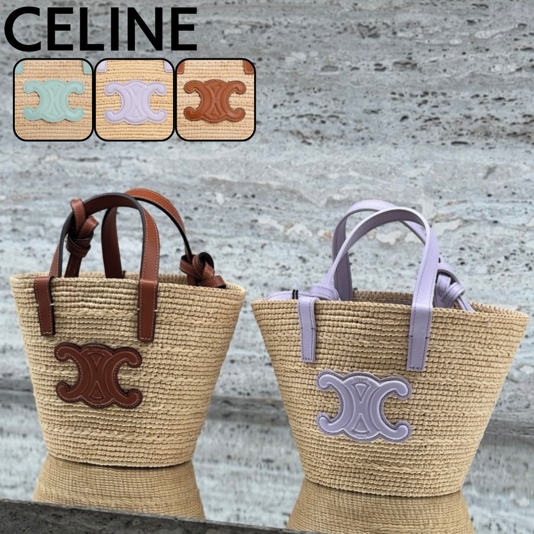 ラフィア＆カーフスキン ナノ サプル CELINE クラシック パニエ