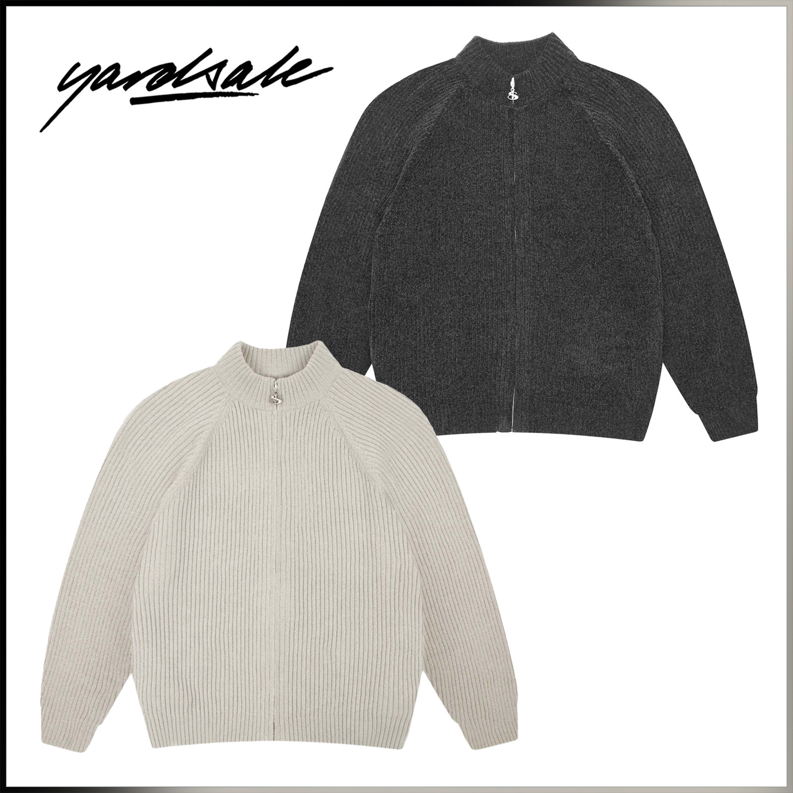 YARDSALE Phantasy Chenille Full Zip ニット トップス 2色