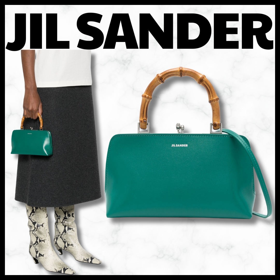 JIL SANDER■ミニ ゴジクロスボディバッグ 竹ハンドルショルダー