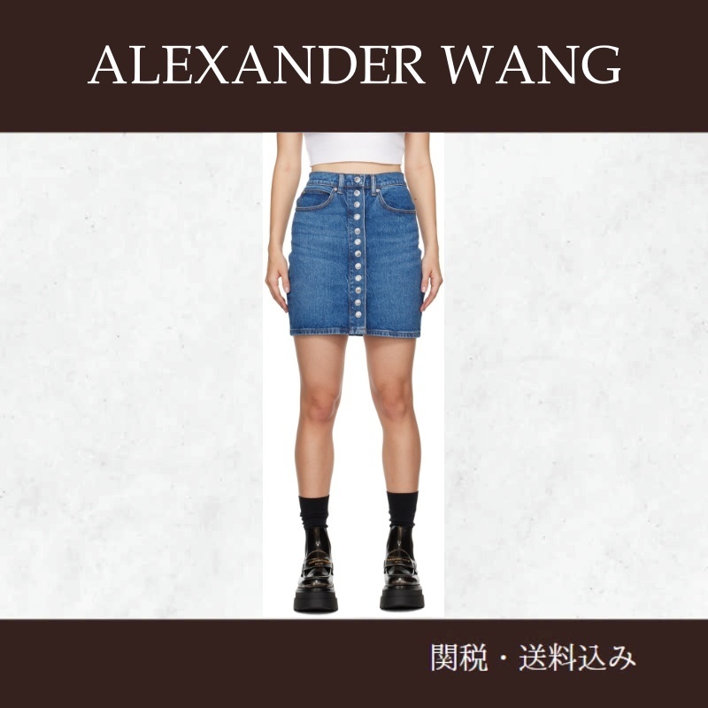 Alexander Wang ☆ブルー ハイウエスト デニム ミニスカート