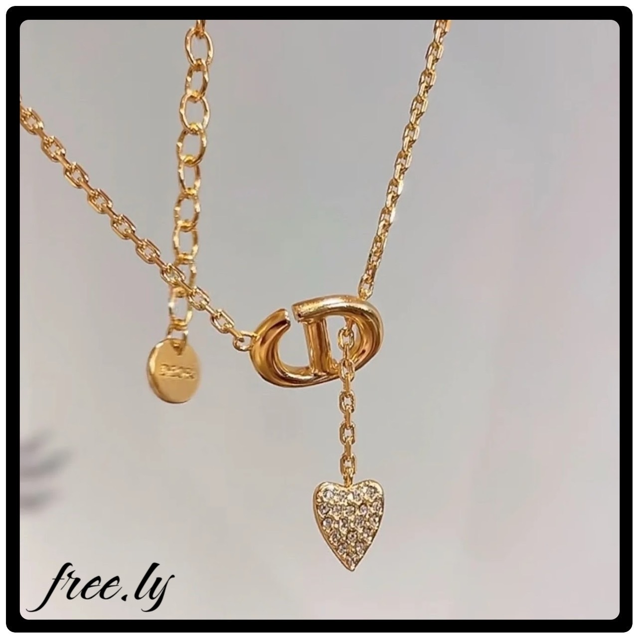 【優雅なロゴで魅せるsimpleな美しさ♡】DIOR ネックレス