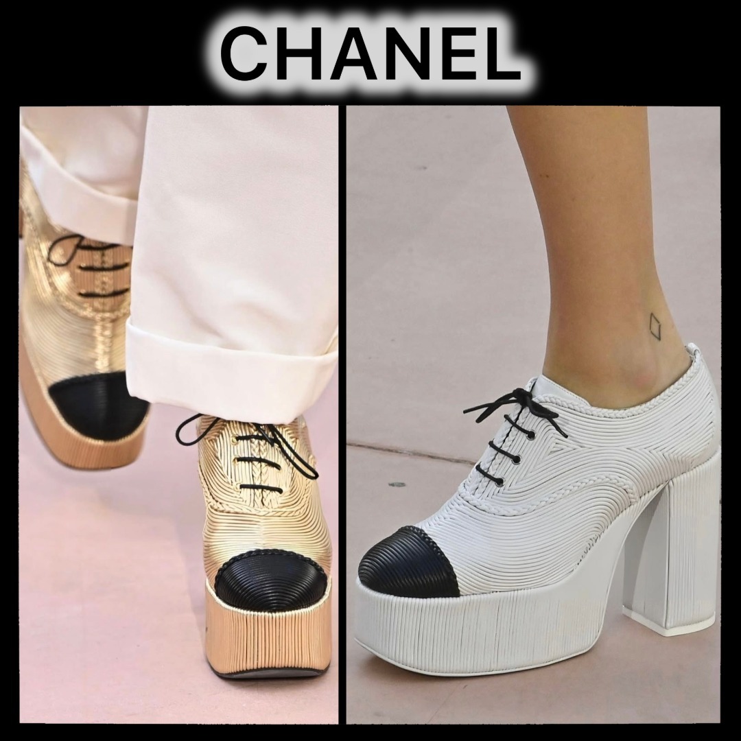 ★華麗な2色展開★CHANEL レースアップシューズ