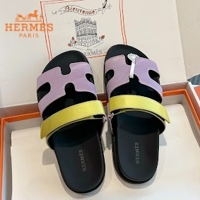 《大人気》HERMES シプレサンダル パープル/ライムグリーン