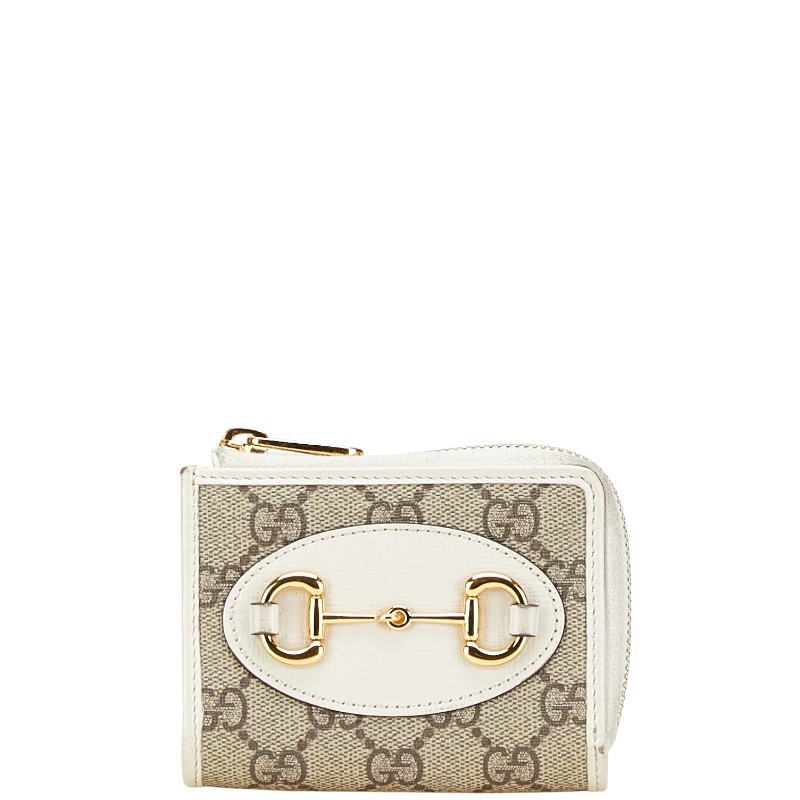 GUCCI PVCレザー GGスプリーム ホースビットカードケース