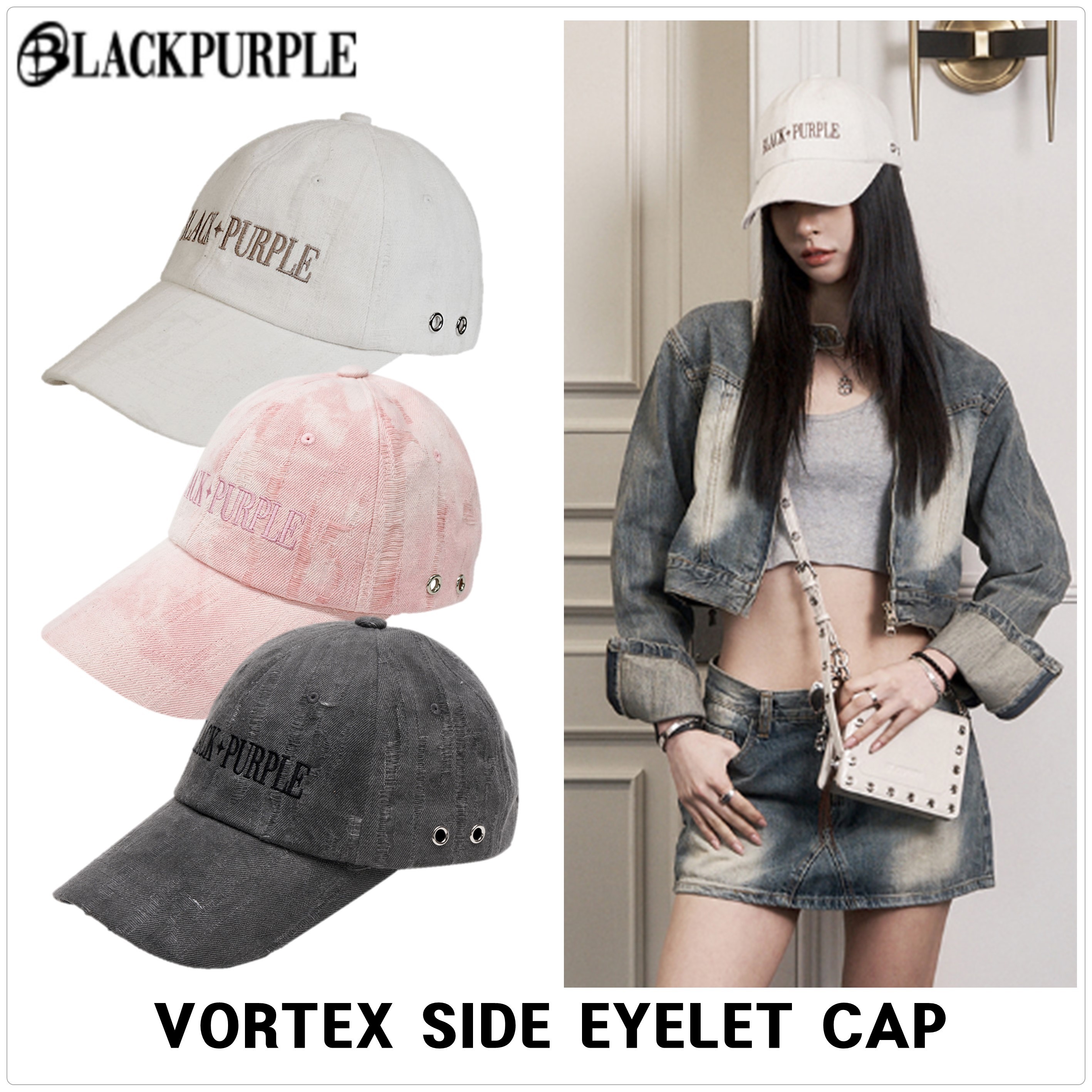 [BLACKPURPLE] VORTEX SIDE EYELET キャップ★韓国★関税込み★