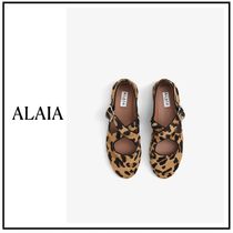 【ALAIA直営店】BALLERINES CRISS CROSS EN CUIR PONY LEOPARD