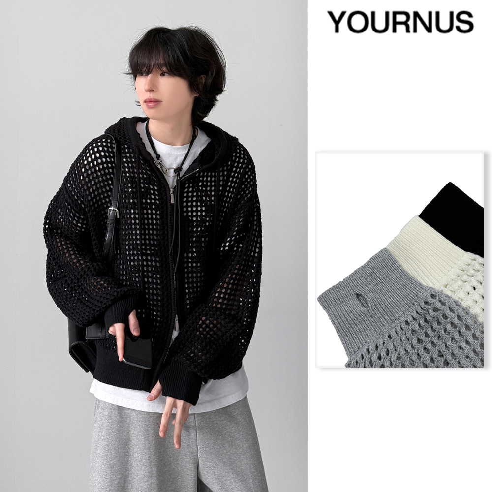 【YOURNUS】Hitori Net Hood Zip-up