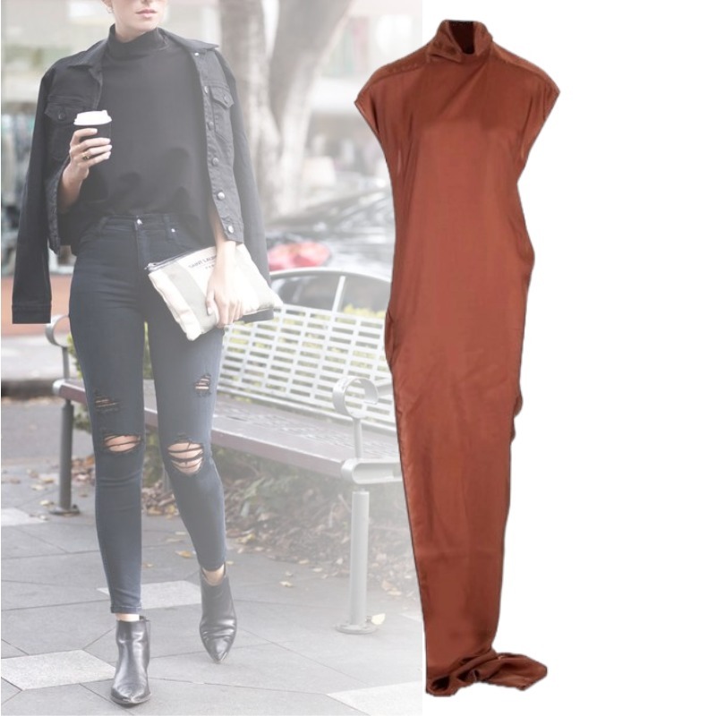 大人気RICK OWENS ロング キュプラワンピース フロア丈 シンプル
