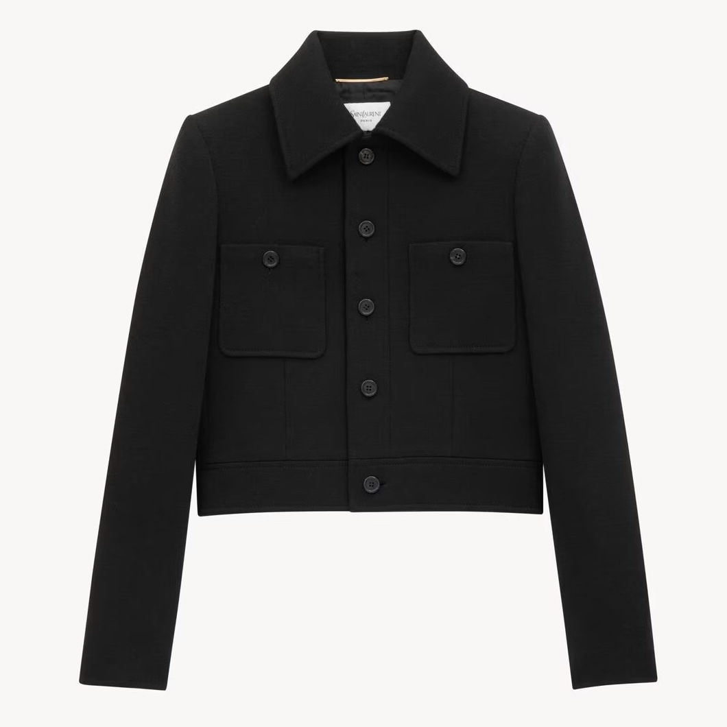 Saint Laurent《クロップドジャケット》ジャージー DHL 直営店