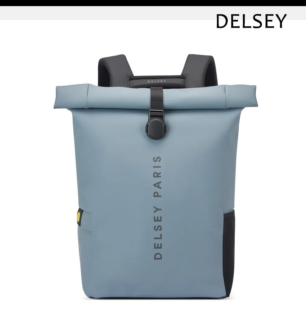 DELSEY◆ ロールトップ ノートパソコン バックパック Night blue