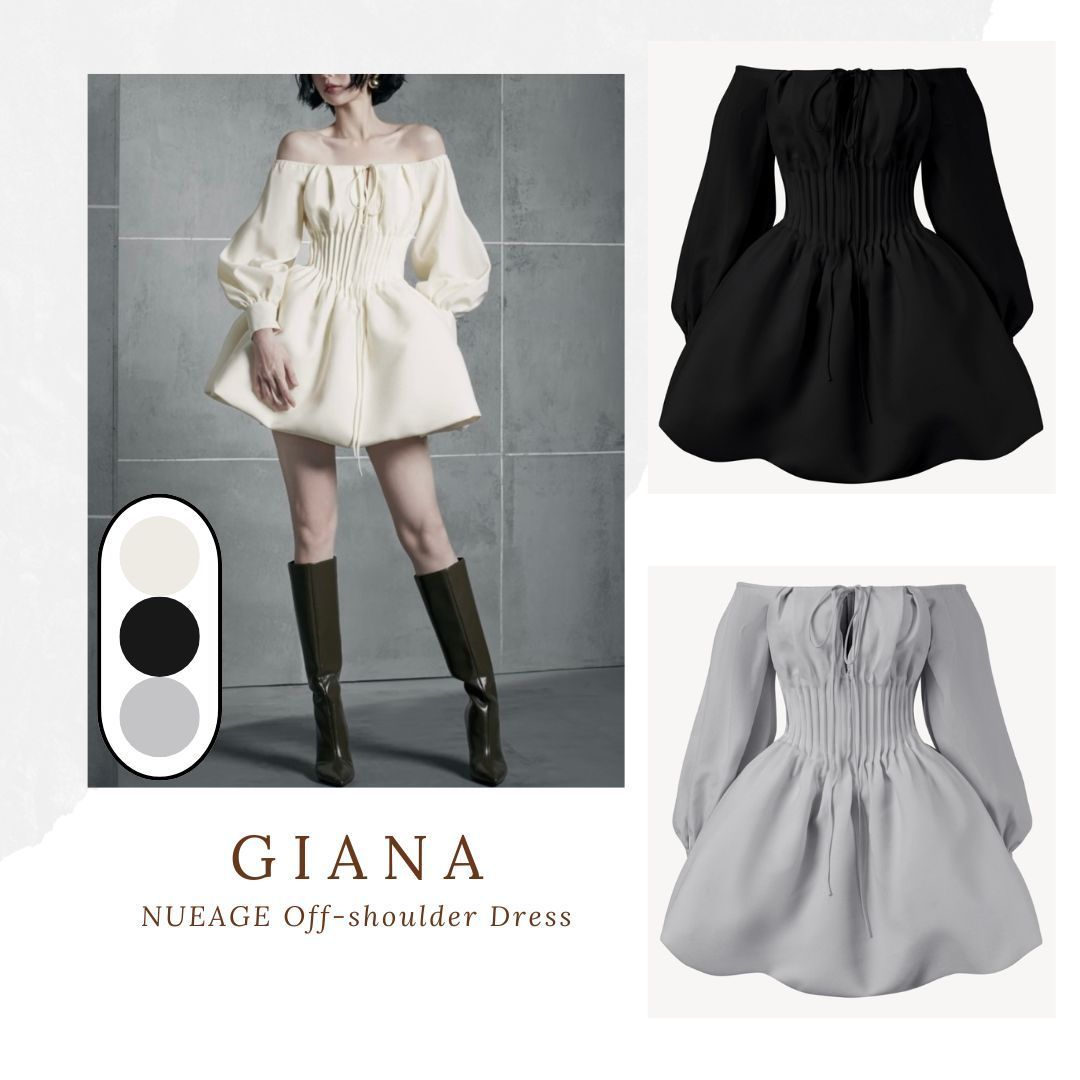 [ GIANA ] NUEAGE オフショルダー ドレス ※在庫確認