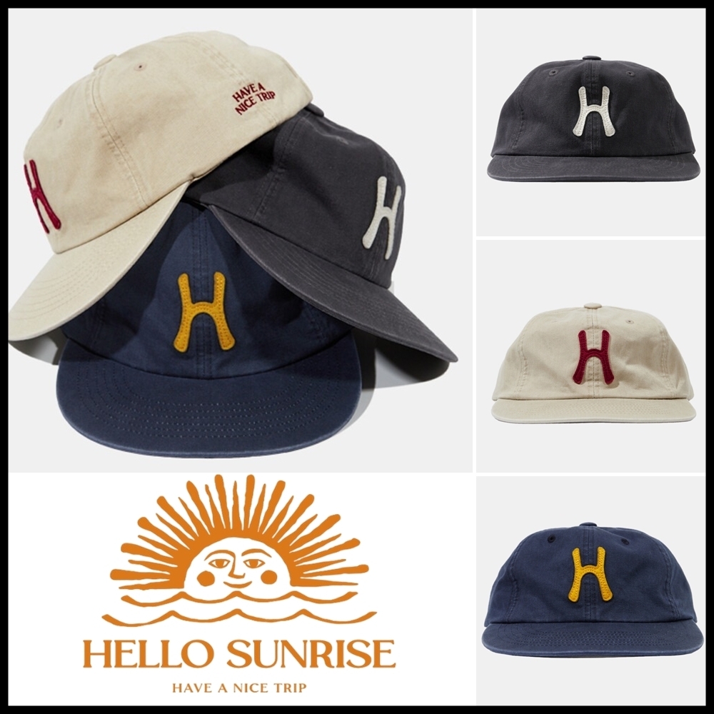 【Hello Sunrise】 H Logo Cotton Relaxed Fit 6Panel Cap☆