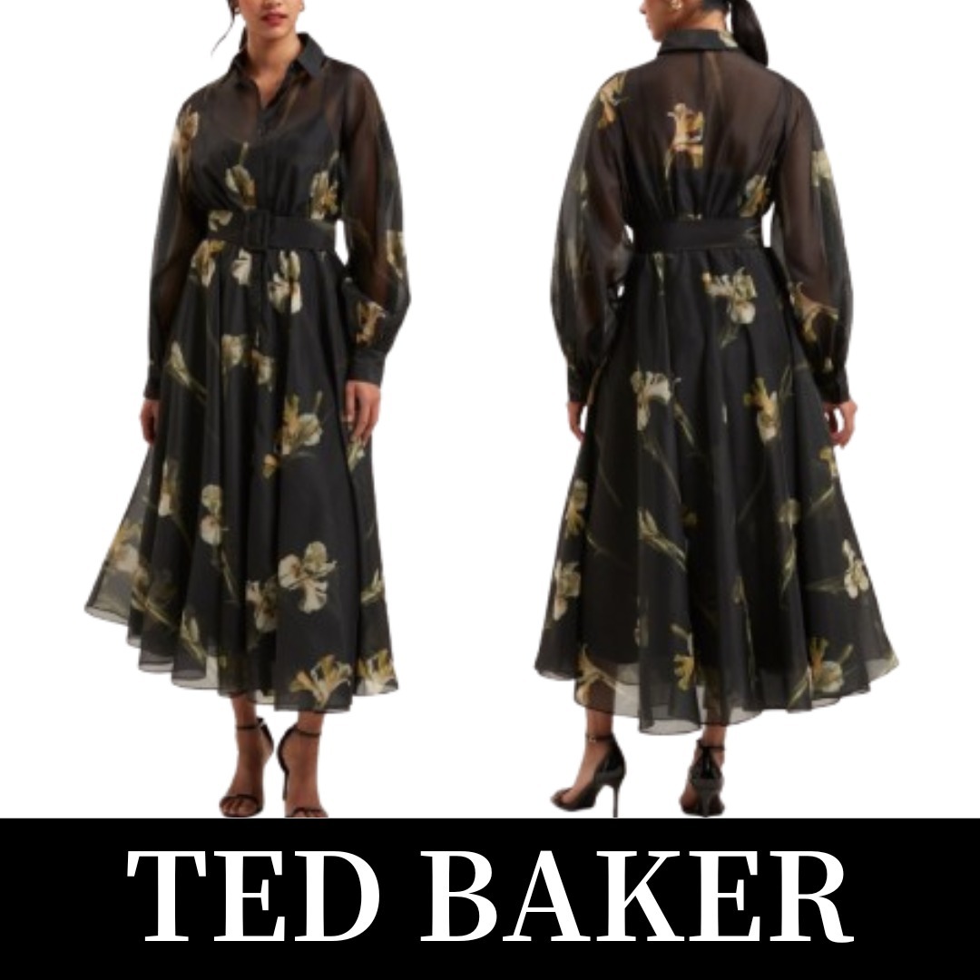 【TED BAKER】☆オーガンザベルト付きマキシドレス☆