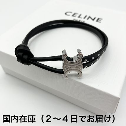 関税込 CELINE セリーヌ トリオンフ コード ブレスレット 黒 ブラック(黒)系 CELINE(セリーヌ) ブレスレット(メンズ
