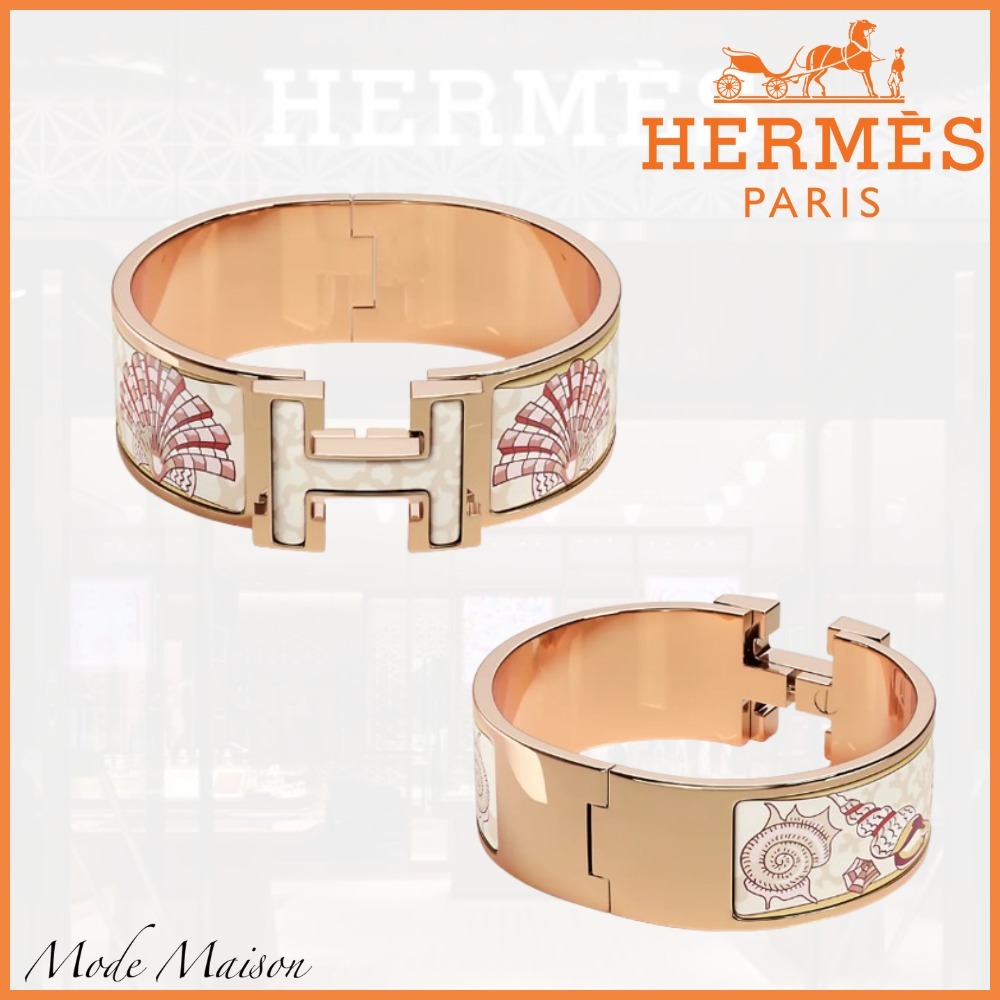 【エレガントでおしゃれ♡】HERMES H シェル ブレスレット