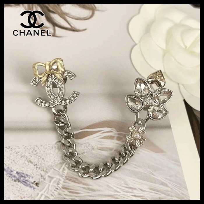 【かわいくてカッコいい☆】CHANEL チェーンブローチ CCロゴ