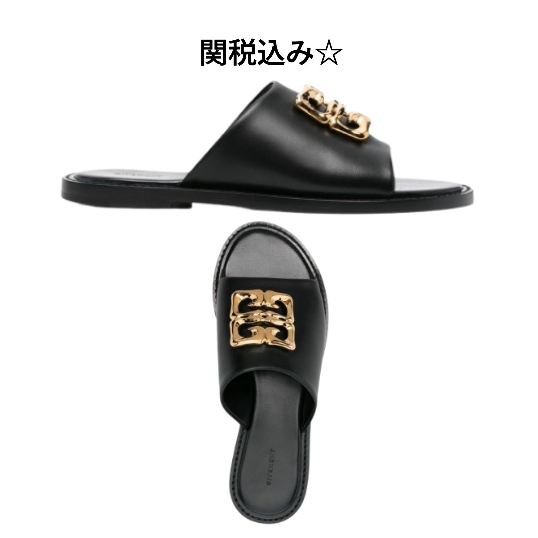 関税・送料込み【GIVENCHY】4g リキッドレザー フラットミュール