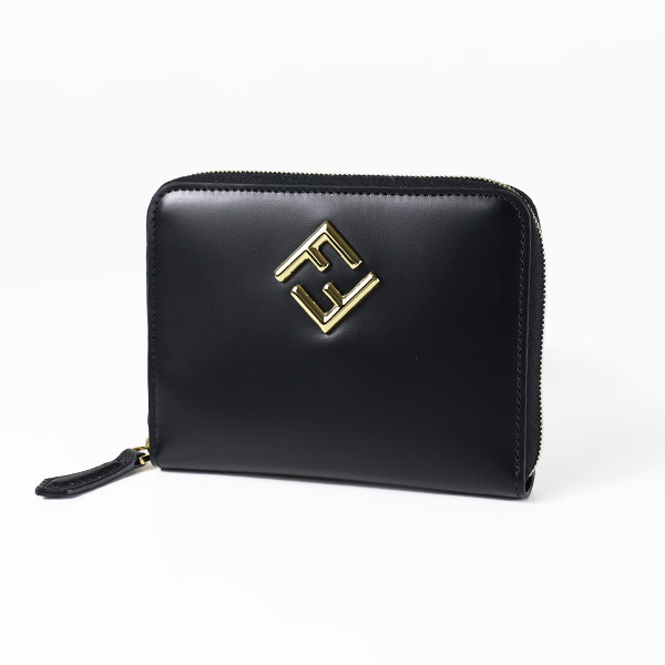 FENDI 二つ折り財布 FF Diamond レザー 8M0508 ミニ財布 ALV4