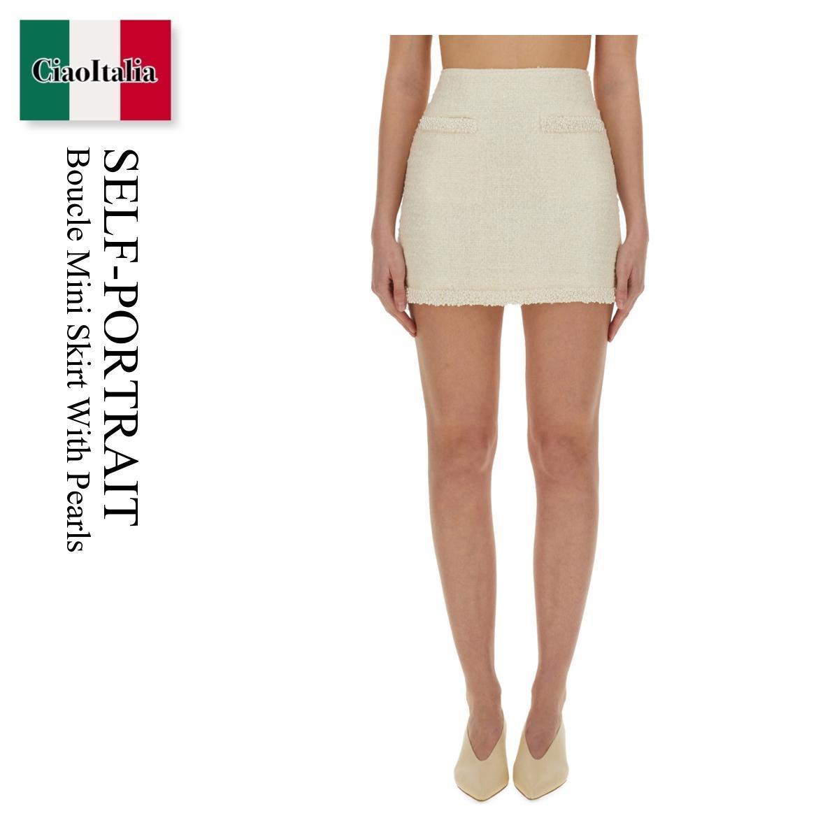 ミニスカート Self-Portrait Boucle Mini Skirt With Pearls