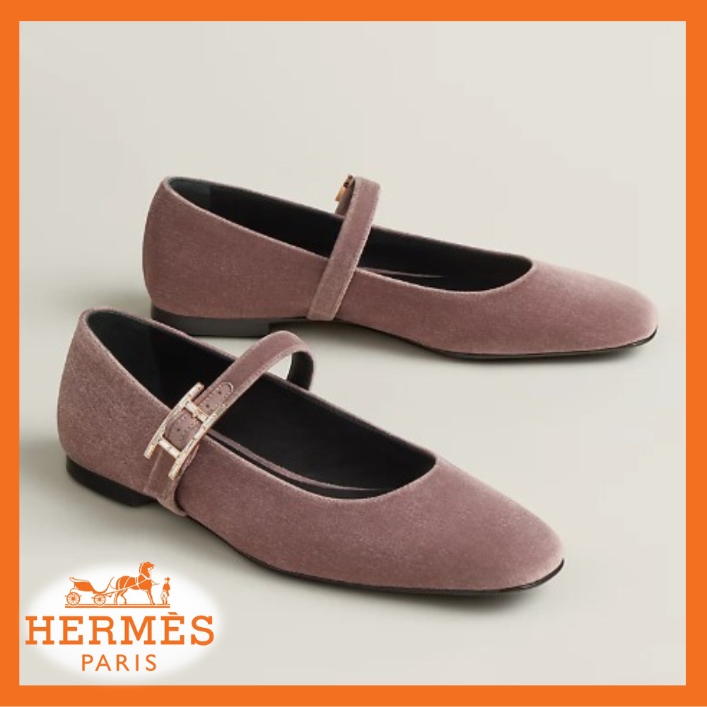 上品♪フラットで履き心地◎【HERMES】ジェーンバレエフラット