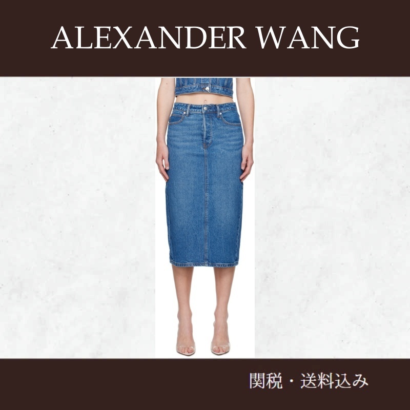 Alexander Wang ☆ブルー デニム ミディアム ペンシルスカート