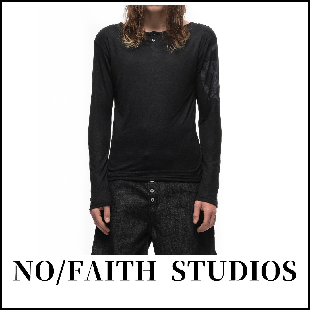 【NO/FAITH STUDIOS】スタースリーブ二重ボタン長袖ブラック