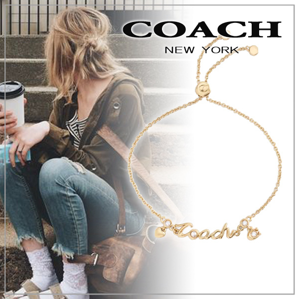 【COACH】コーチ スクリプト ハート スライダーブレスレット