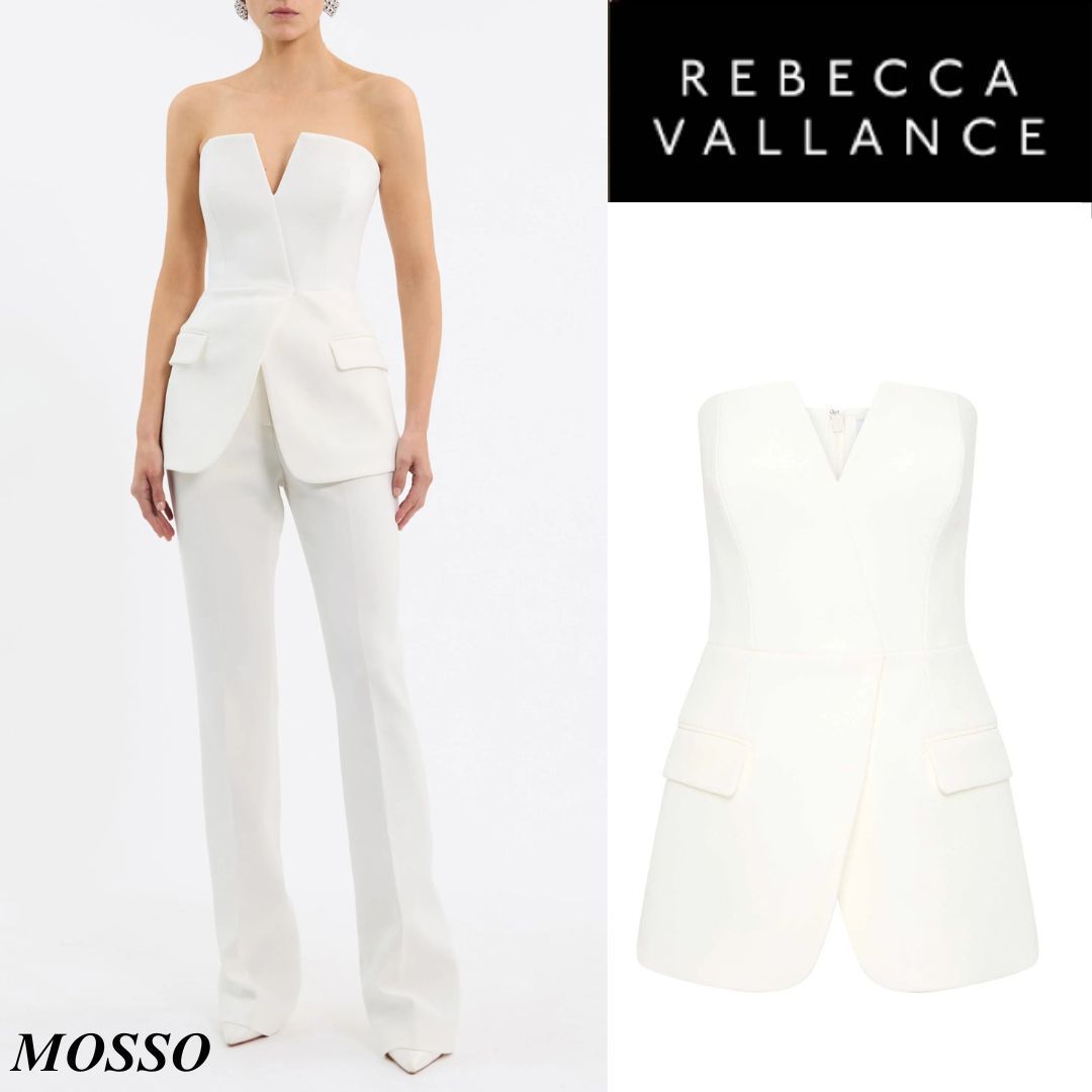 【REBECCA VALLANCE】RORY TOP ストラップレス Vネック トップ