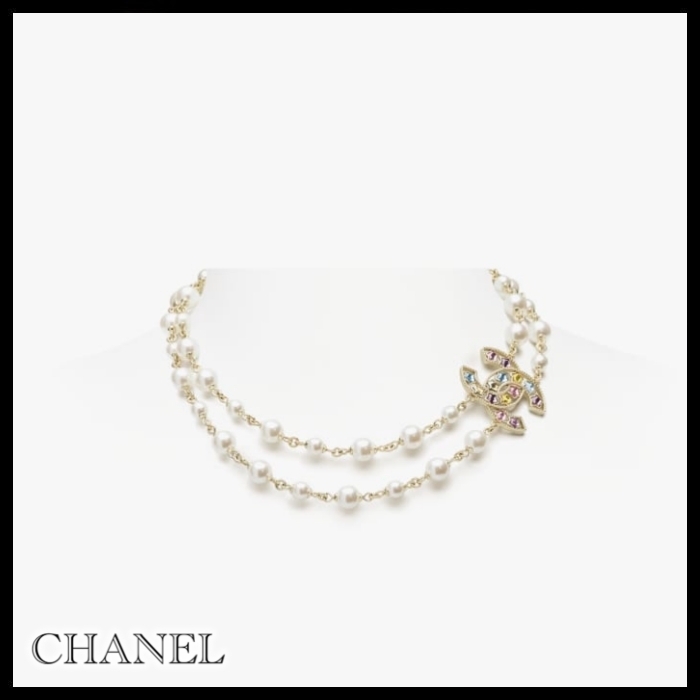 CHANEL ネックレス パール CCロゴ