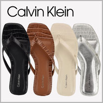 【Calvin Klein】クロコ型押しビーチサンダル