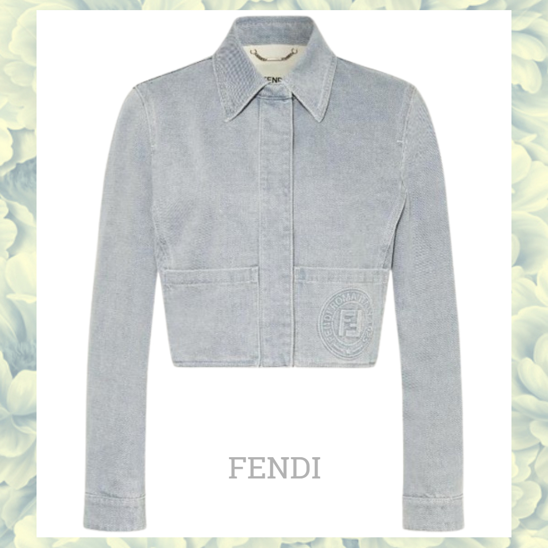 ☆FENDI☆ Fendi1925ロゴパッチ・クロップドデニムジャケット♪