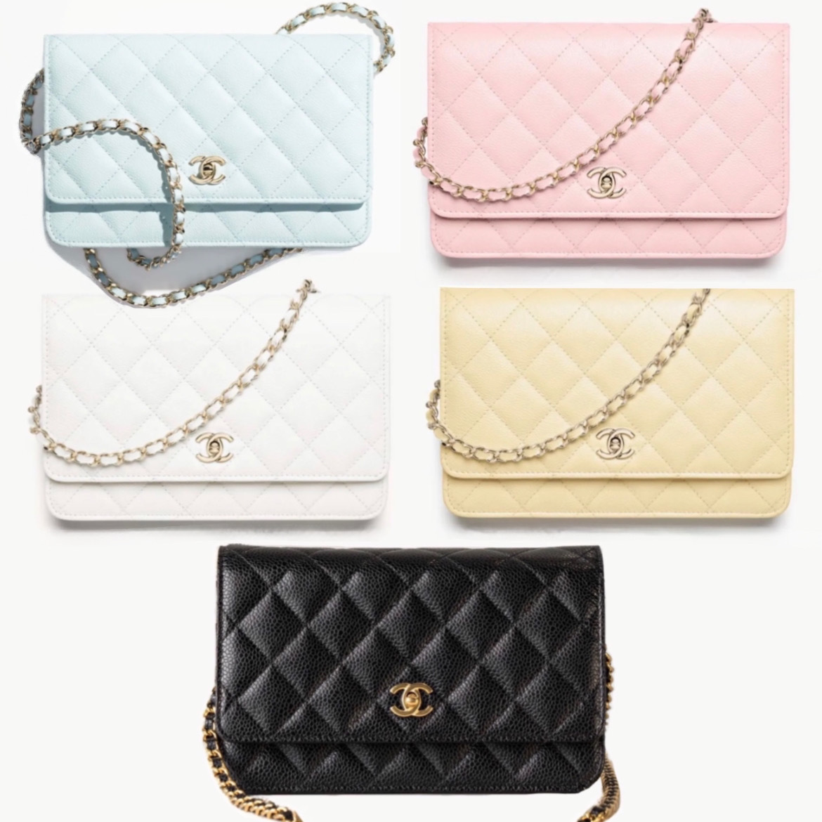 《爽やかな上品カラー♪》25S限定★CHANEL チェーンウォレット
