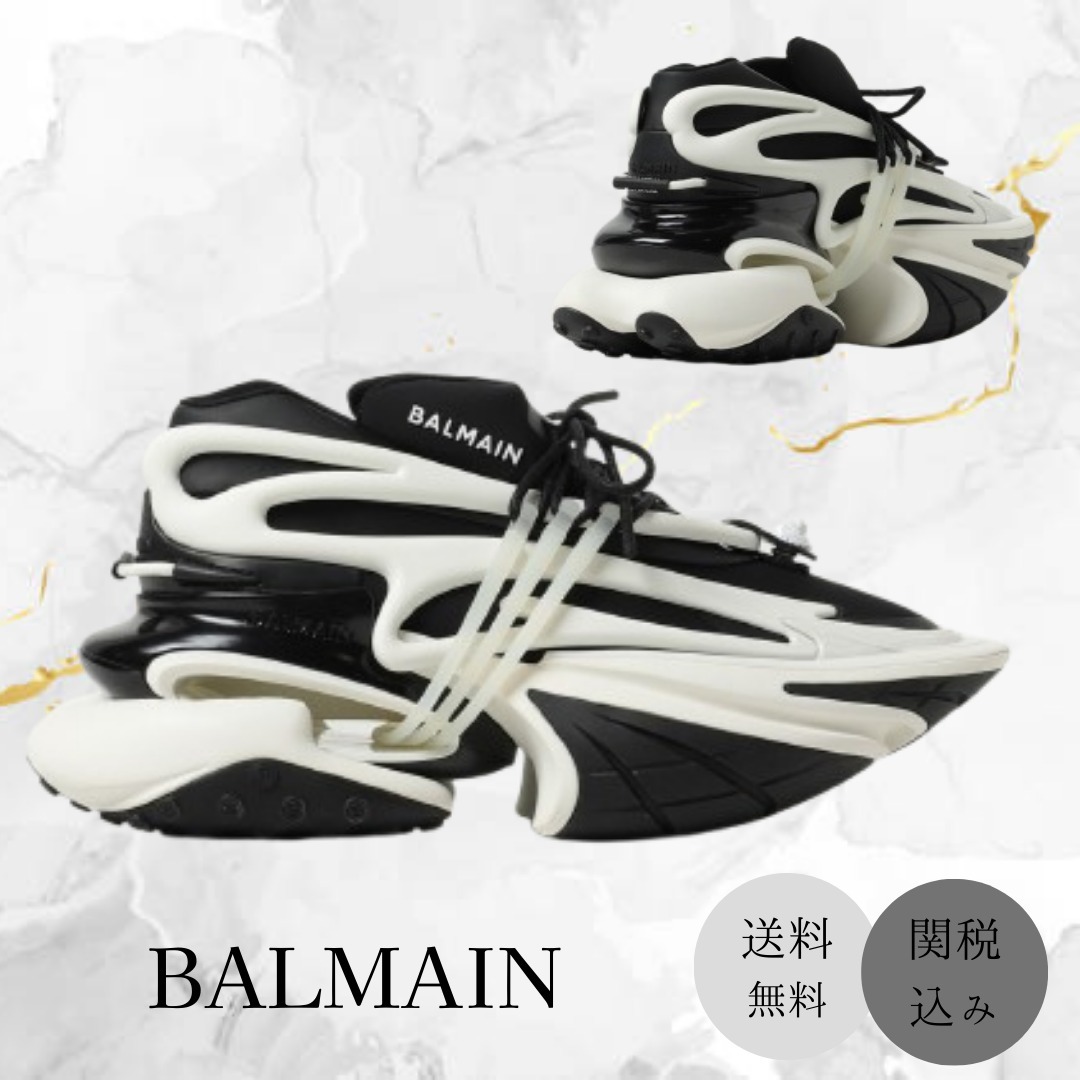 BALMAIN☆プリント ロゴ付き スニーカー メンズ