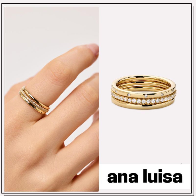 送関込み【ana luisa】CAMDEN 3本リングセット