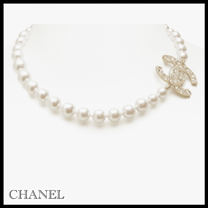 CHANEL ネックレス メタル パール ラインストーン