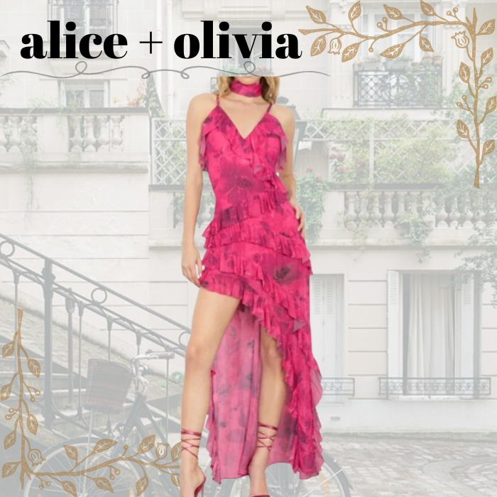 アシンメトリーデザイン♪【alice+olivia】 ネリア マキシドレス