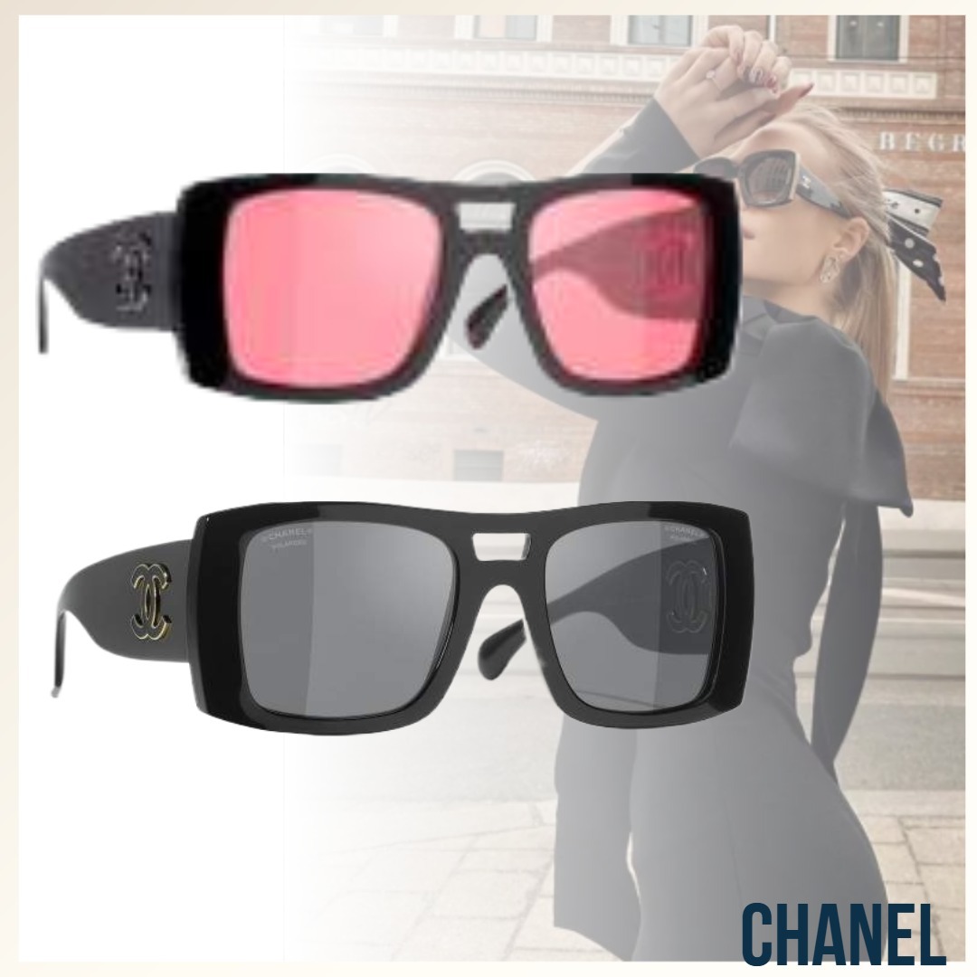ロゴがワンポイントアクセント ≪CHANEL≫ スクエアサングラス