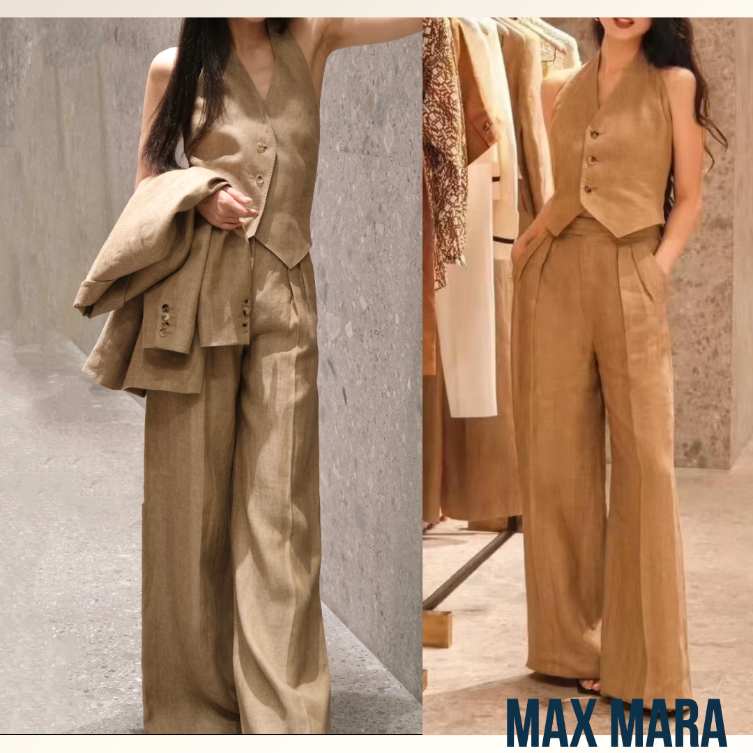 トレンドワイド《Max Mara》ラウケ ピュア リネン ワイド パンツ