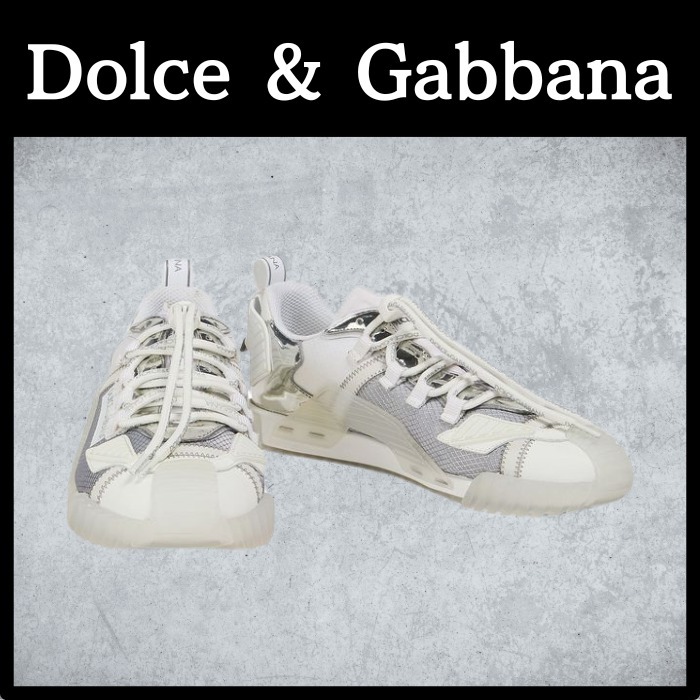 関税・送料込み【DOLCE&GABBANA】ジャカード&ミラースニーカー