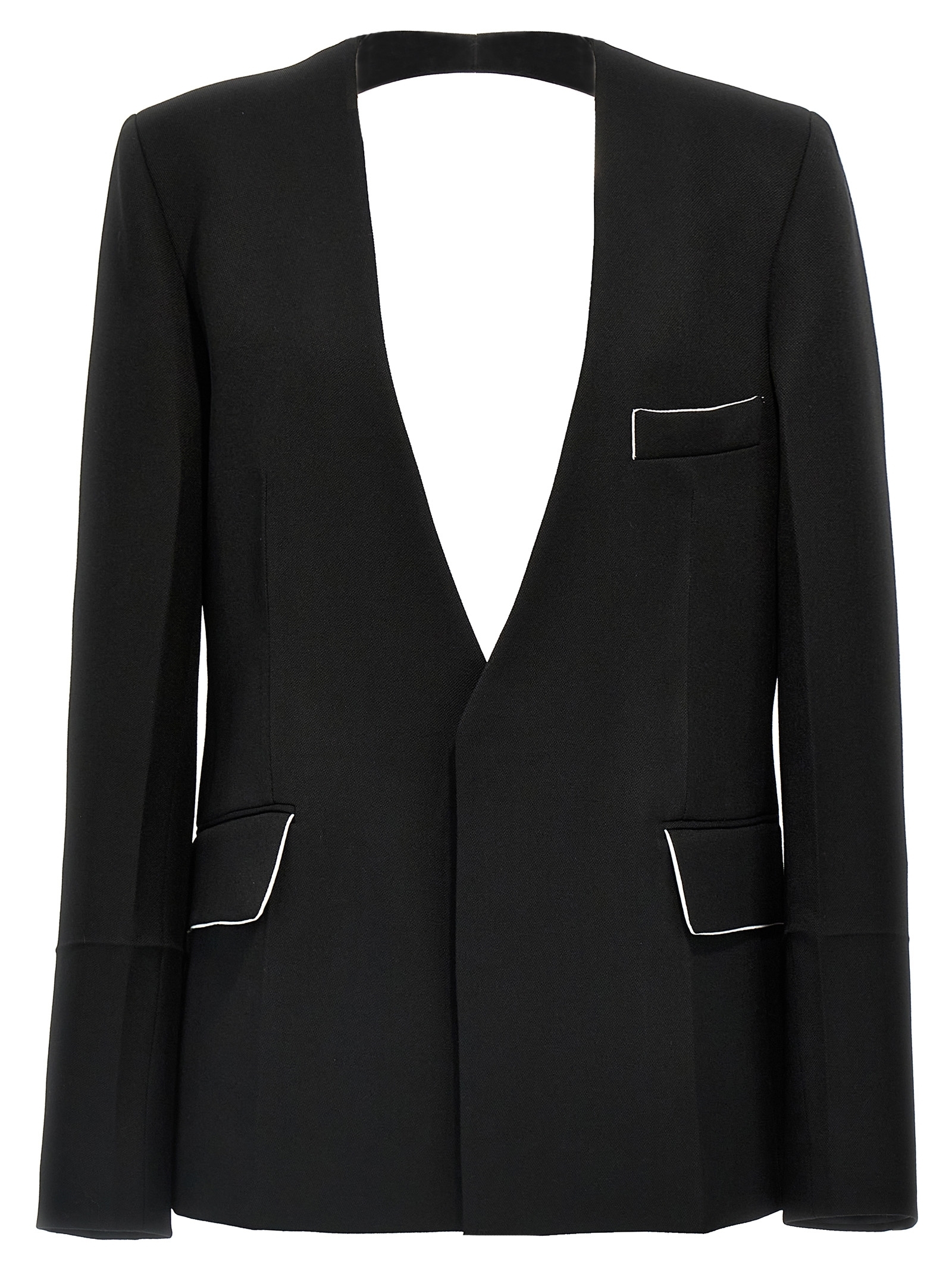 ジャケット ViCTORiA BECKHAM 'Shrunken Collarless Open-Back' blazer
