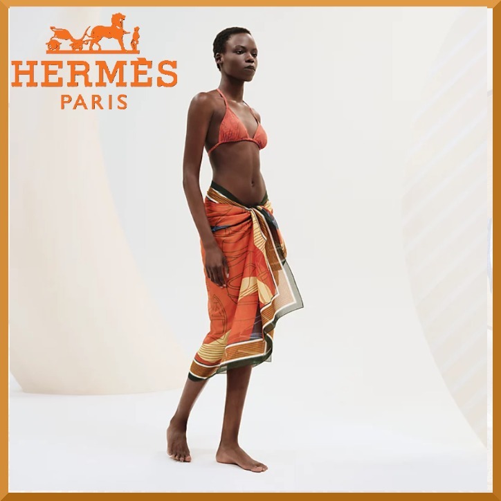上品♪HERMES★「タラッサレイエ」プリント マキシパレオ