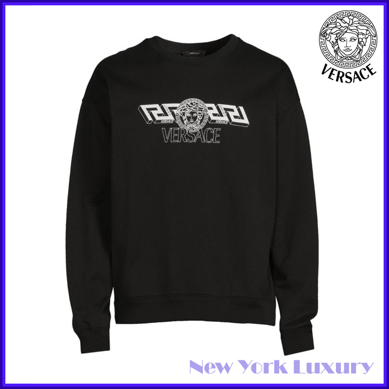 Versace★素敵！Black Mitchel Fit Logo Print Sweatshirt