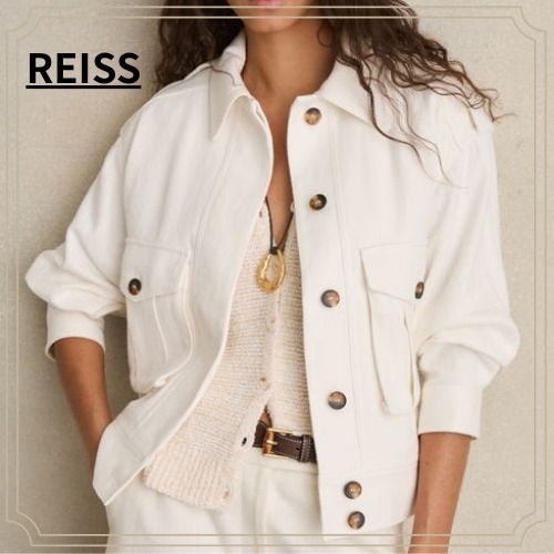 【REISS】イスラ リネン ブレンド ツインポケット ジャケット